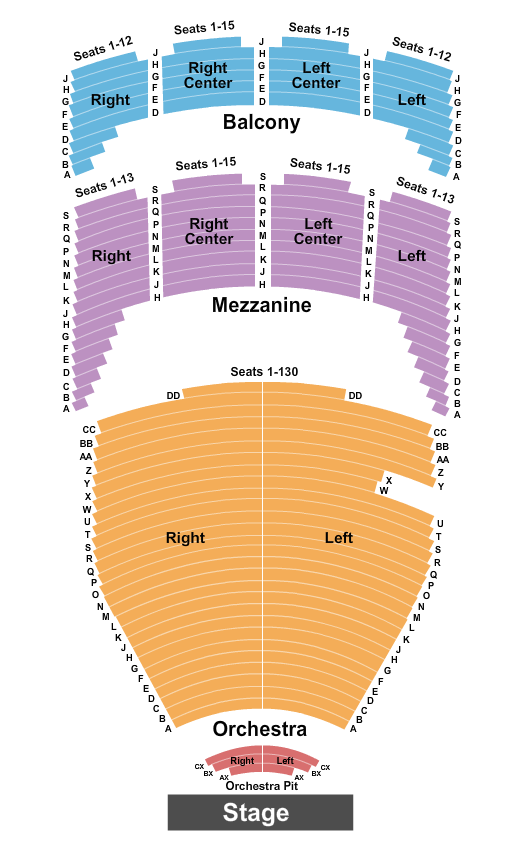 Chapman Music Hall at Tulsa Performing Arts Center seating chart