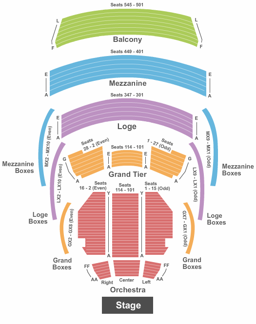 Kravis Center - Dreyfoos Concert Hall seating chart