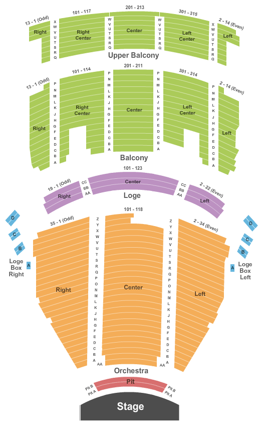 The Hanover Theatre for the Performing Arts seating chart